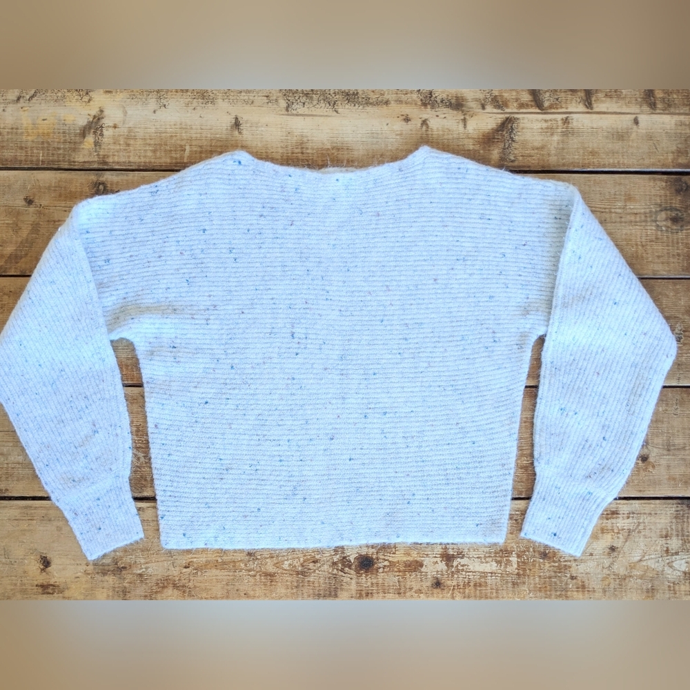 Cottagecore Confetti Spring Knit Sweater Cropped XS/M Cream